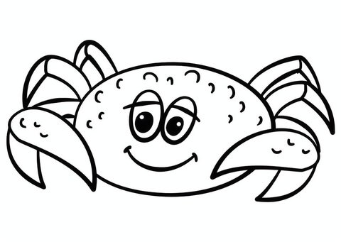 Cartoon Crab Coloring Page